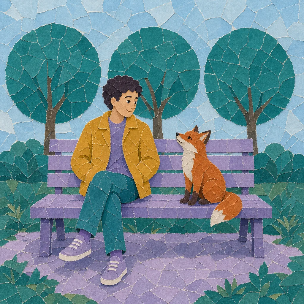 Paper mosaic style example